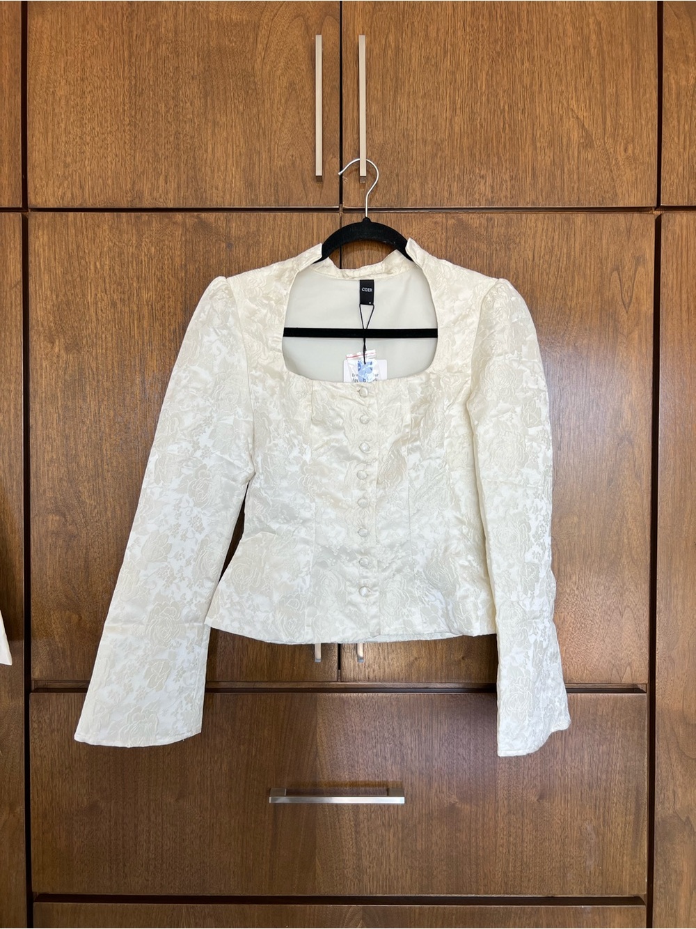 Cider Ivory Brocade Button-Front Jacket